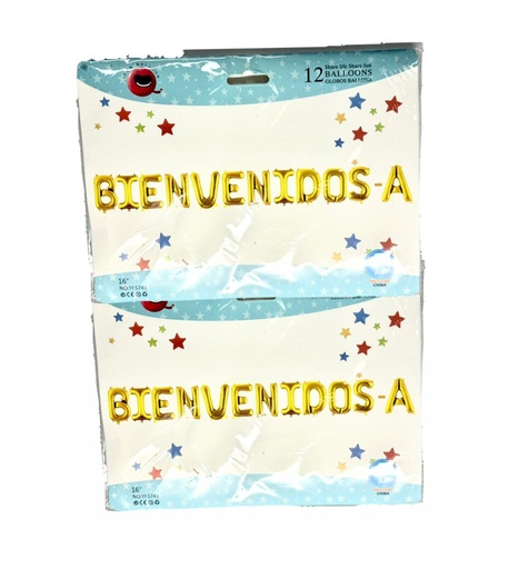[YN-338D] Inflable "bienvenidos" letra dorado