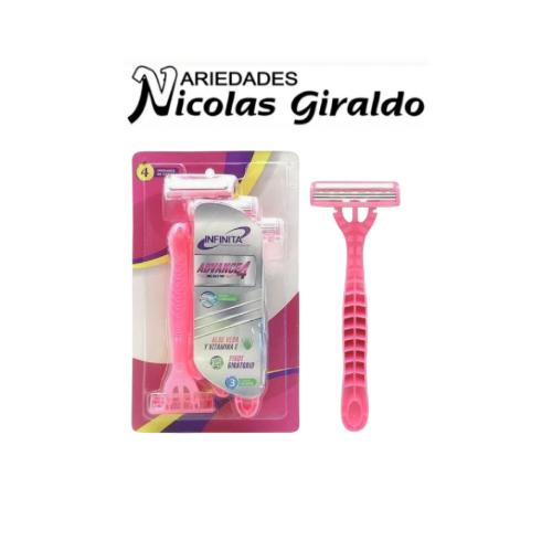 [MG1611W] Maquina afeitar infinita dama acetato x4