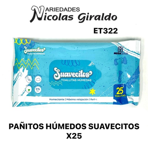 [ET322] Pañitos humedo suavecitos x25