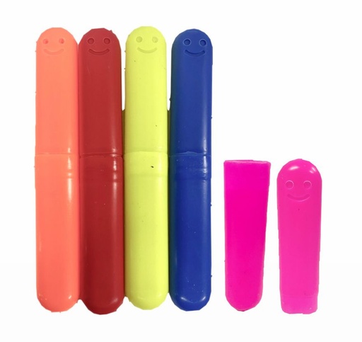 [BC-08] Porta cepillo tubo pequeño cara feliz x12