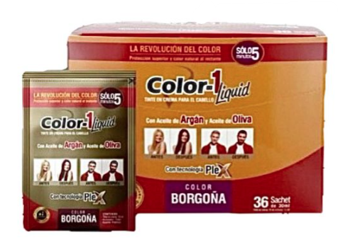 [PT0001083] Tintura liquida borgoña color uno sobre