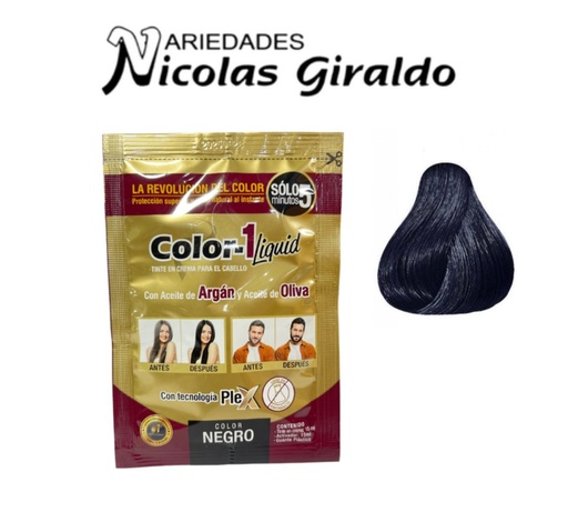 [PT0000323] Tintura liquida negra color uno sobre