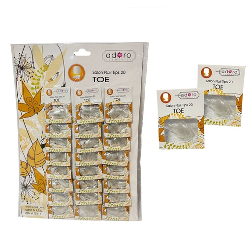 [15117] Uñas adoro pies TOE transparente Carton x24 naranja