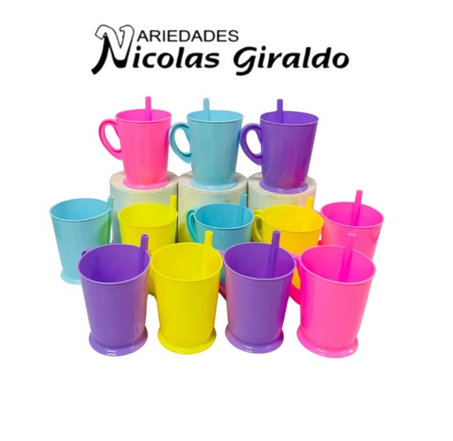 [H012-VA] Vaso pitillo bebe sencillo X1 beed PQT X12 