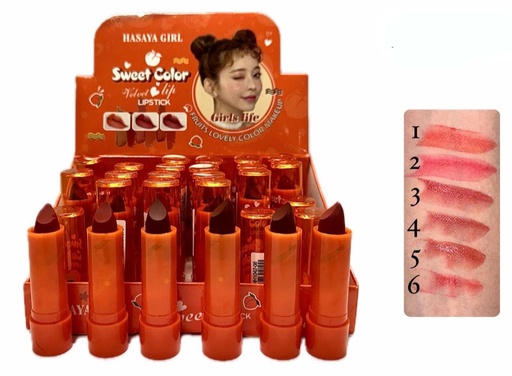 [HH1042] @Labial mate sencillo caja x24 naranja