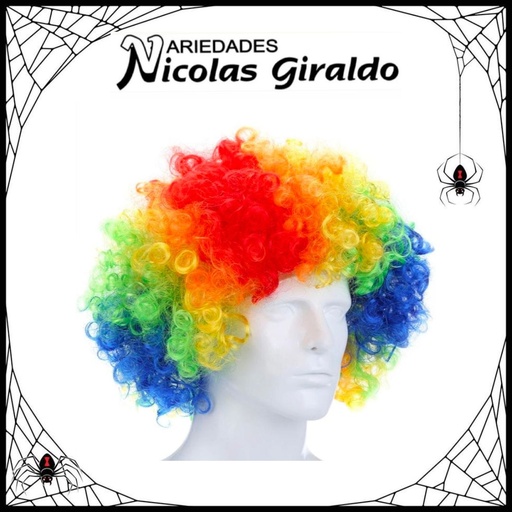 [DK197-MULTI] @Peluca halloween afro multicolor (511972)