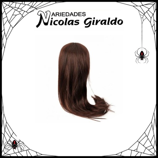 [DK201-MARR] @Peluca halloween lisa larga marron