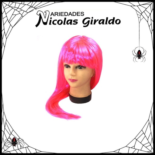 [DK201] @Peluca halloween lisa larga rosada