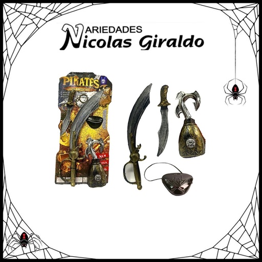 [3002-DB115] @Set halloween pirata x4 piezas