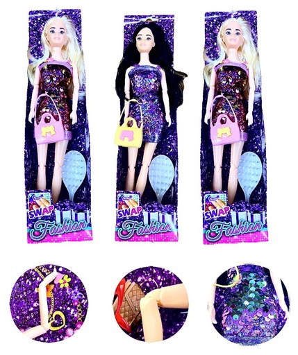 [CA168] (CA167)Muñeca carton vestido lentejuelas