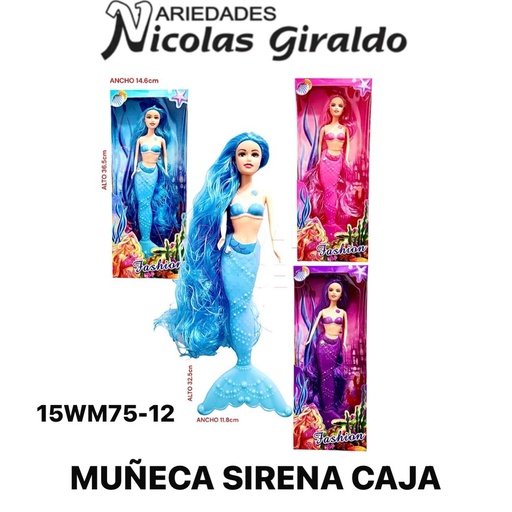 [15WM75-12] Muñeca sirena caja