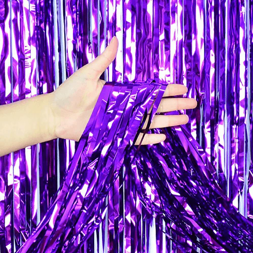 [DF-001] Cortina fiesta brillante 2x1mt morada violeta