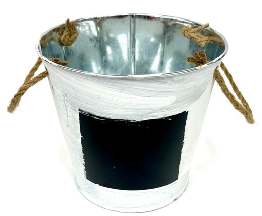 [FE21020010] Balde decorativo blanco grande