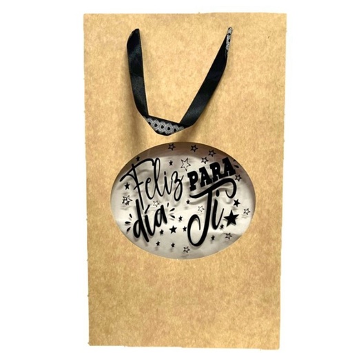 [UN0412] Bolsa regalo cariñito grande vertical ventana mensaje