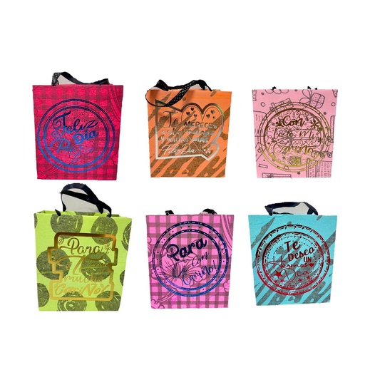 [UN0474] Bolsa regalo cariñito pqñ vertical novedad estampada