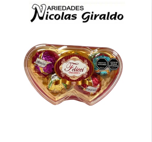 [TH05D] Chocolate feliccie corazon X5 doble