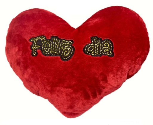 [100274] Cojin corazon jumbo borde plateado cariñitos