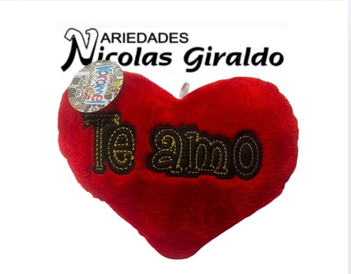 [100275] Cojin corazon pequeño borde plata cariñitos