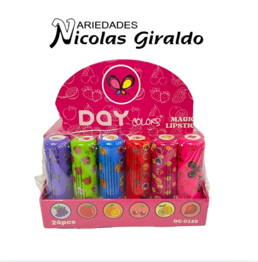 [DC0125] @Labial magico frutas day colors caja  x24 