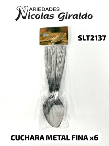 [SLT2137] (C6-CU)cuchara metal fina paquete x6 