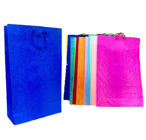 [109020] @Bolsa regalo corrugada unicolor fina grande pqt x12