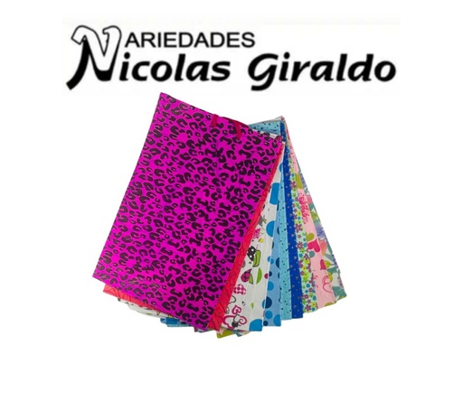 [109070] @Bolsa regalo corrugada estampada fina grande pqt x12