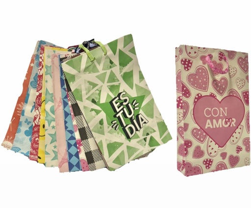 [104040] @Bolsa regalo pastel estampada grande pqt x12