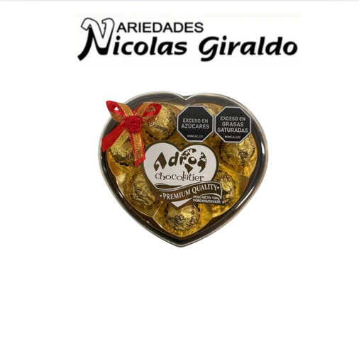 [E37-CH] Chocolate adro corazon X8