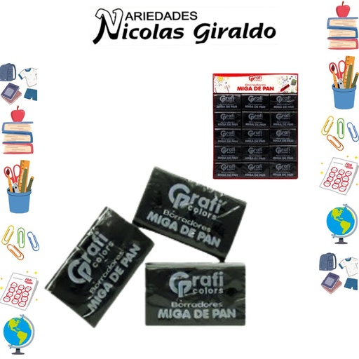 [GR191] Borrador miga de pan negro x30 graficolors