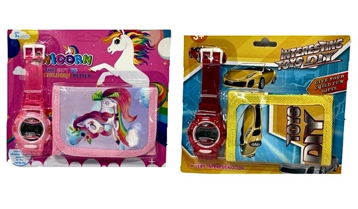 [PTP1165] Set billetera mas reloj unicornio 