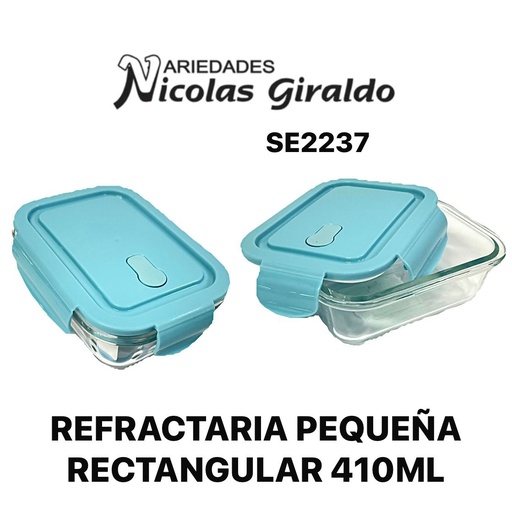 [SE2237] Refractaria pequeña rectangular 410ML
