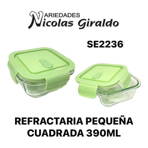 [SE2236] Refractaria pequeña cuadrada 390ML 