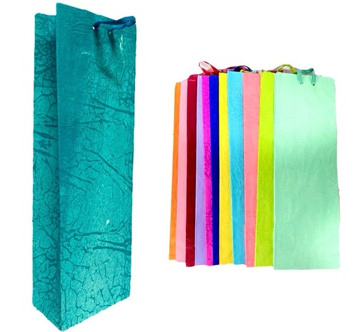 [109050] Bolsa regalo corrugada unicolor Botellera pqt x12