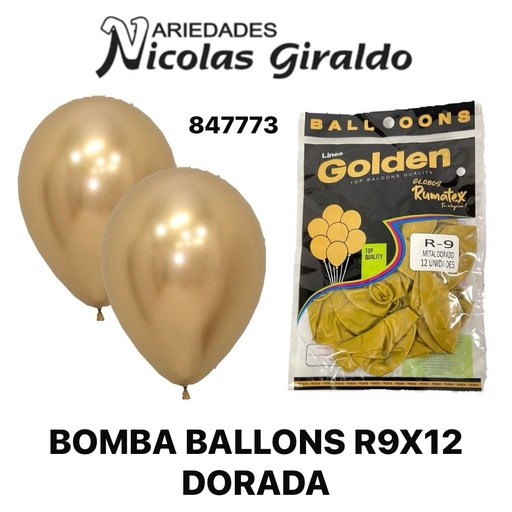[847773] Bomba ballons r9x12 dorada