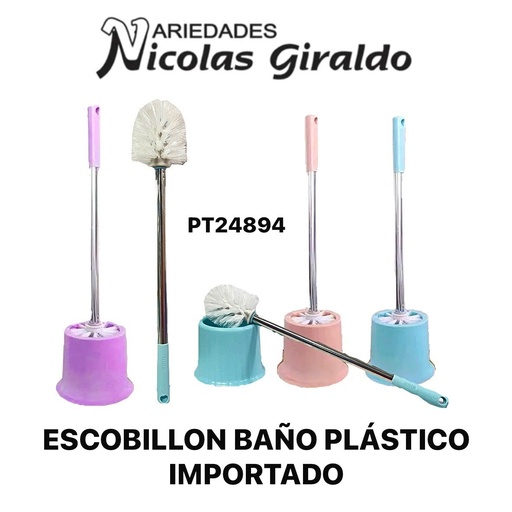 [PT24894] Escobillon baño plastico importado