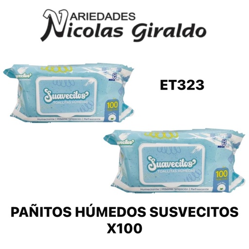 [ET323] Pañitos humedo suavecitos azul X100