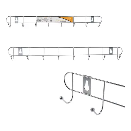 [PT25192] Perchero metal plata x8 paquete x10