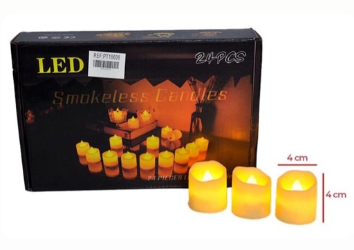 [PT18606] Vela pila mini blanca  luz calida X24 