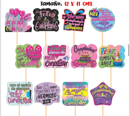 [111036] Pin piropos cariñito x12 feliz cumpleaños