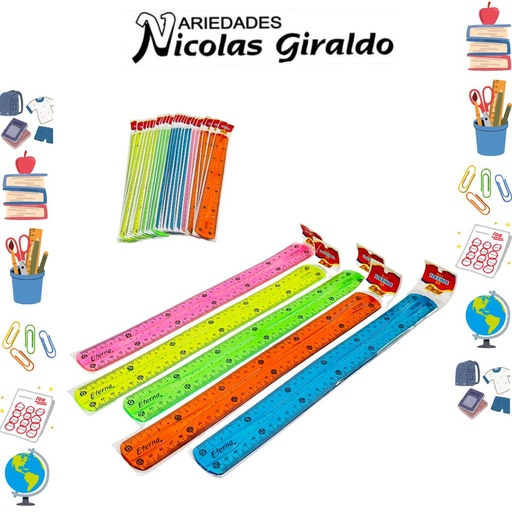 [ET200] Regla flexible 30cm eterna pqt x24