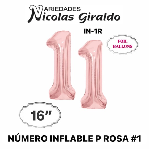 [1404P] @Numero inflable p rosa #1