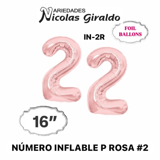 [1404P] @Numero inflable p rosa #2