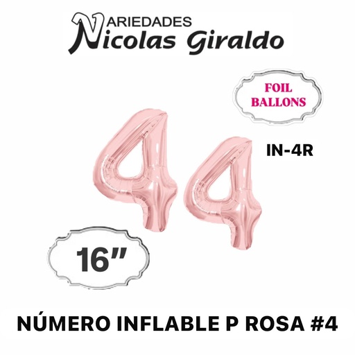 [2D-1751R-4] @Numero inflable p rosa #4 (1404P)