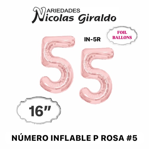 [2D-1751R-5] @Numero inflable p rosa #5 (1404P)
