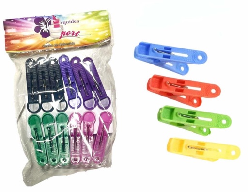 [P0032] Gancho pinza orquidea ropa x12