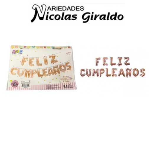 [GI-334RO] Inflable "feliz cumpleaños" letra rosado