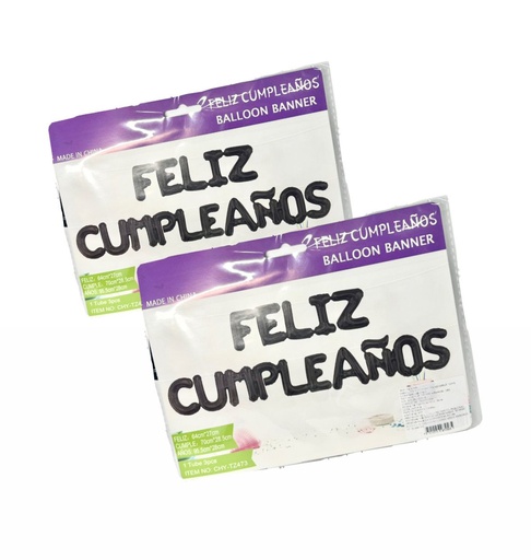 [YN-334N] Inflable "feliz cumpleaños" letra negro