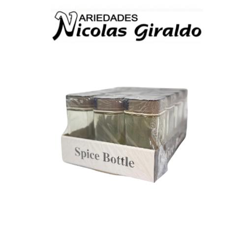 [AW-12-1] Salero palillero fino vidrio tapa plastica x12