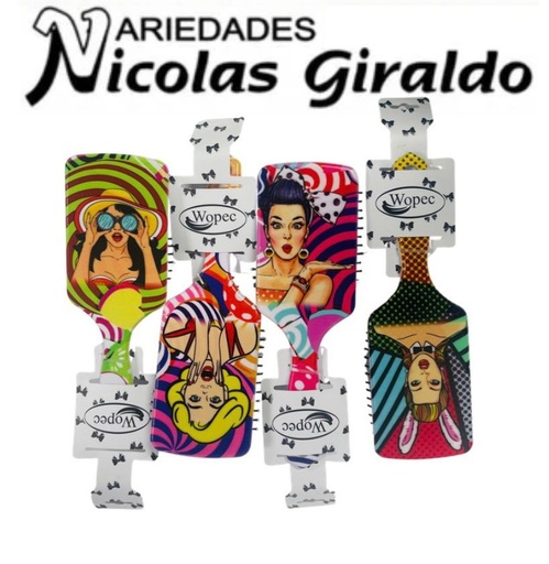 [WP543] Cepillo peinar salon estampado 