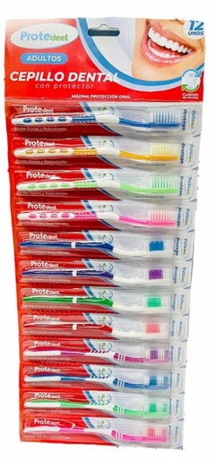 [PTD176] Cepillo dental adulto con protector protedent en tira x12   